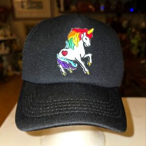 Rainbow Unicorn Patch Trucker Foam Panel Hat Snap Back